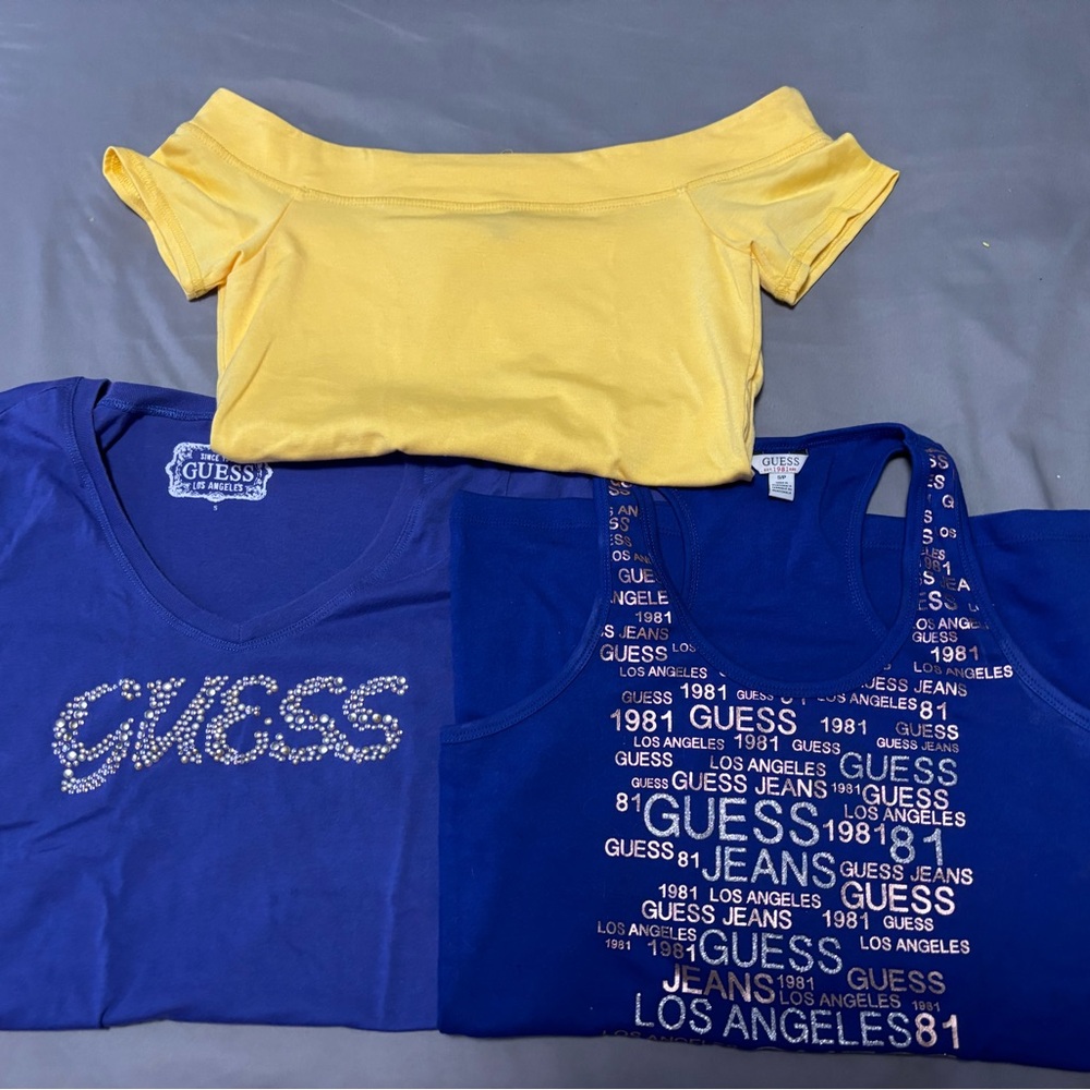Guess Women's Tops - Yellow and Blue Collection